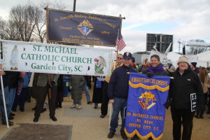 Garden City Knights for Life! In a remarkable coincidence, two Garden City Knights of Columbus councils – one from Long Island and one from South Carolina – met for the first time in the middle of the March for Life’s throng of pro-lifers.
